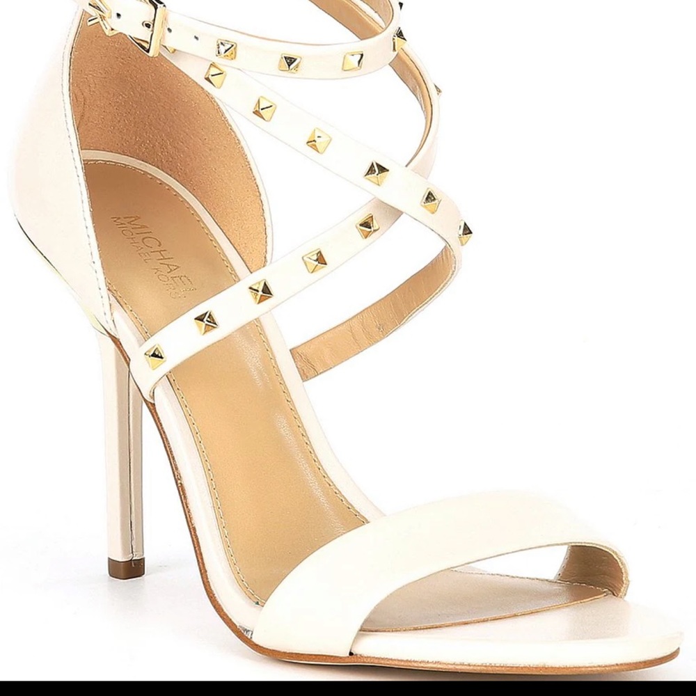 MICHAEL  KORS Ankle straps dress heels  SIZE 8.5 color cream